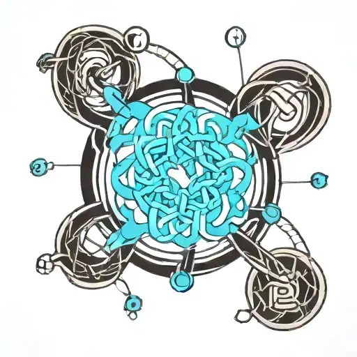 Chemical Structure Of Caffeine Molecule Intertwined With Celtic Knotwork Design