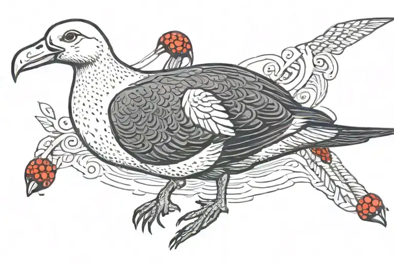 Albatross With Ladybug On Its Back