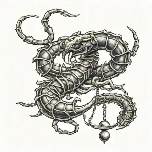 A Realistic Scorpion Holding The Scales Of Justice In Its Claws