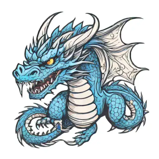 A Fierce Dragon Holding A Pair Of Nunchucks In Its Claws