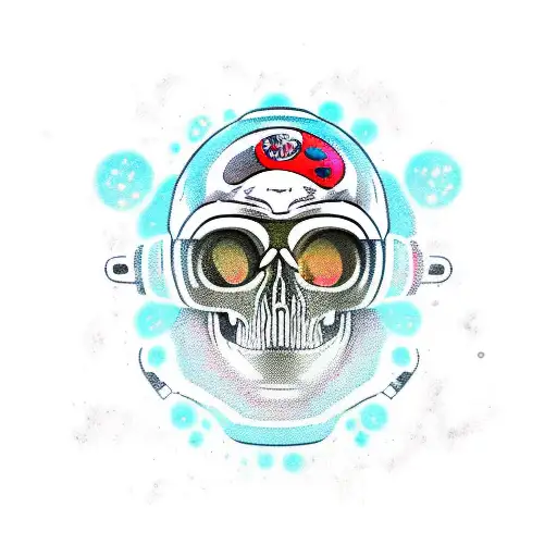 Monkey Spacesuit Skull Flying Dead