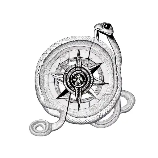 Snake With Compass
