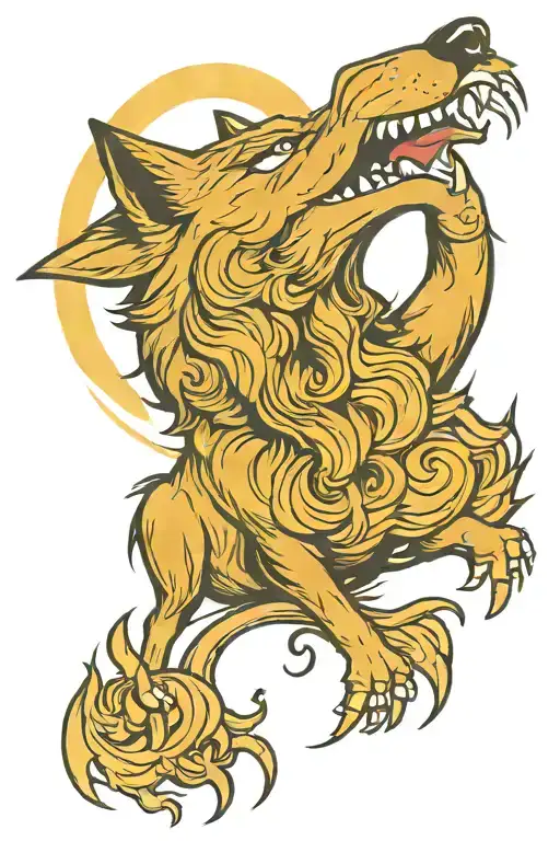 Lone Wolf Howling At The Moon