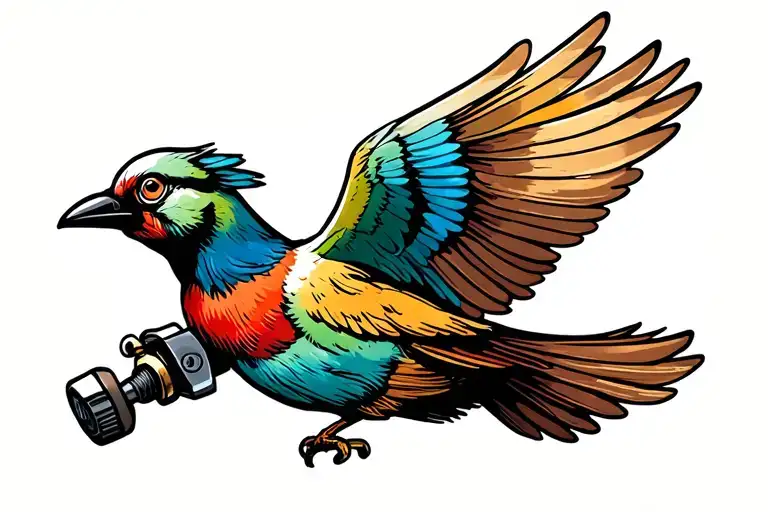 Induction Tattoo Machine Made From A Bird Flying