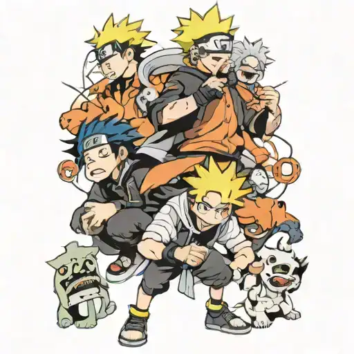 A Fusion Of Naruto And Jujutsu Kaisen Characters In A Galactic Setting