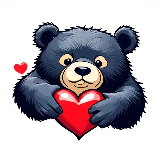 Bear Holding Heart