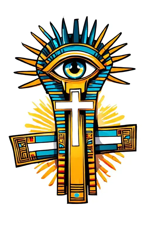Egyptian Style That Includes Egyptian Eye Sun Light Egyptian Cross