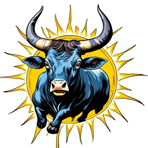 Taurus Bull Inside Sun Shining