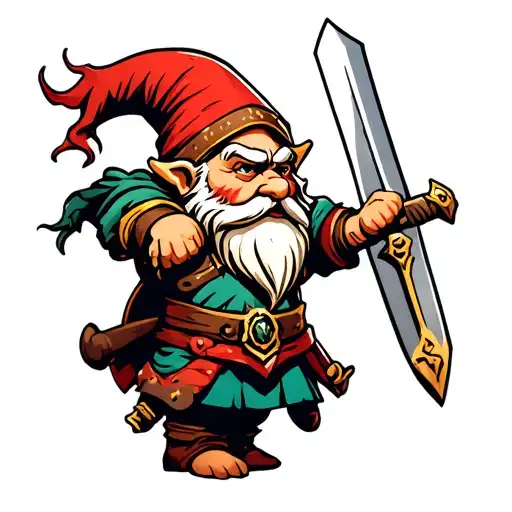 Gnome Warrior Wielding A Sword