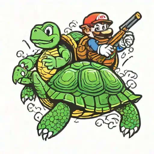 Turtle Nija And Super Mario Are Friends