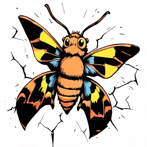 Moth Emerging From A Cracked