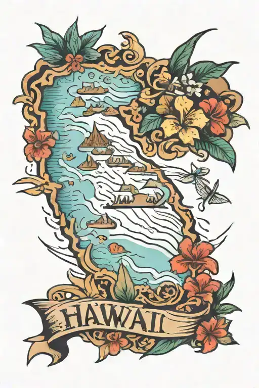 Map Of Hawaii Inspired