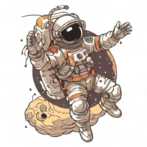 Astronaut Floating In Space