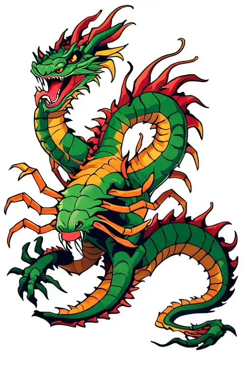 Scorpio Zodiac Fighting A Dragon