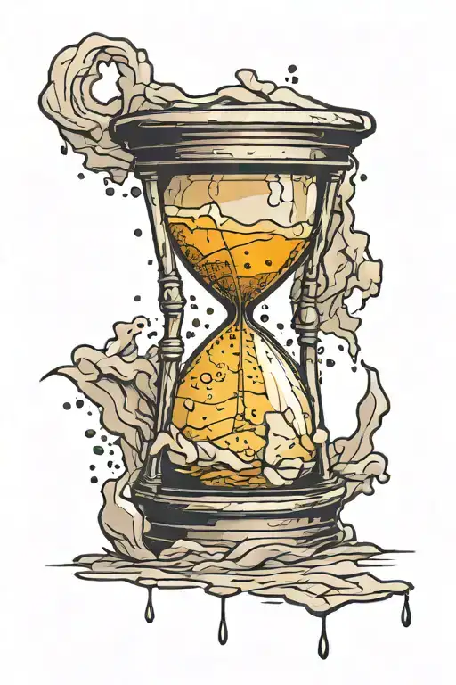 Cracked Hourglass Leaking Sand Falling