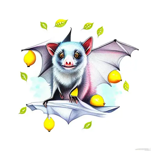 Lemon Cute Fruit Bat