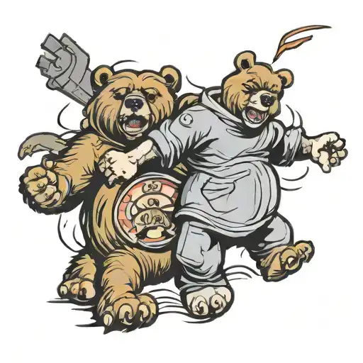 Sambo And The Bear In Fury