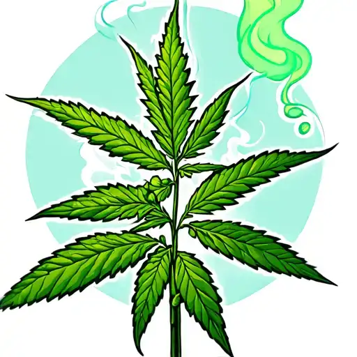 Marijuana Plant With Smoke