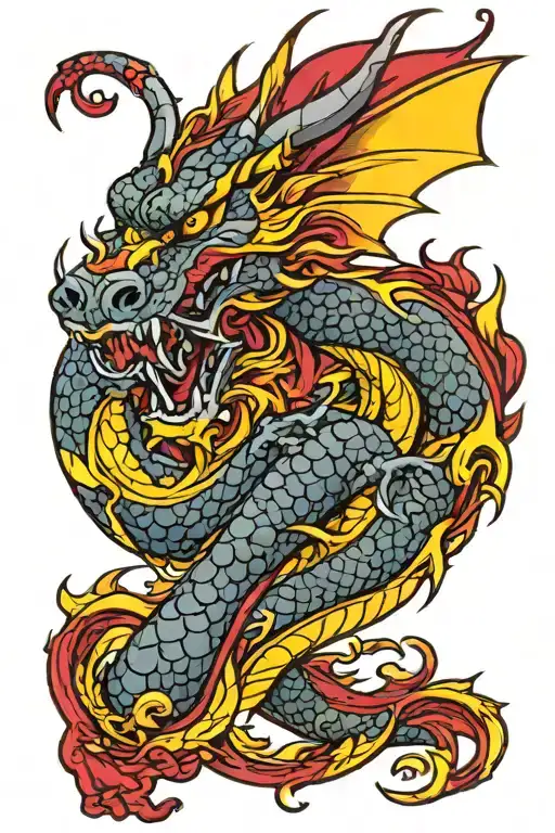 Red And Yellow Dragon Sleeve