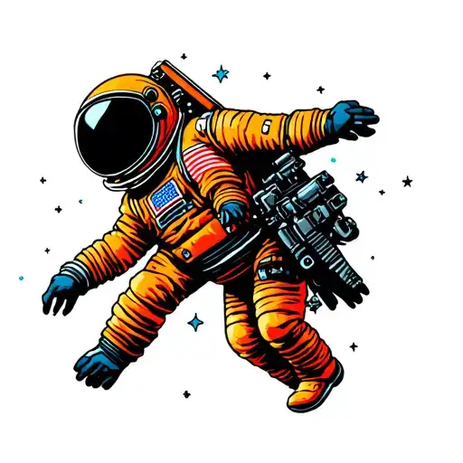 Astronaut Floating In Space