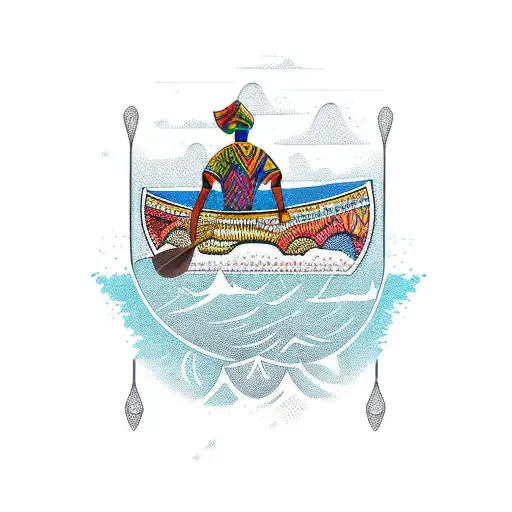 African Canoe On Water Shoulder Sleeve