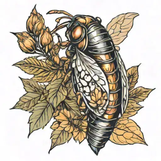 A Back Facing Cicada Majestic Floral