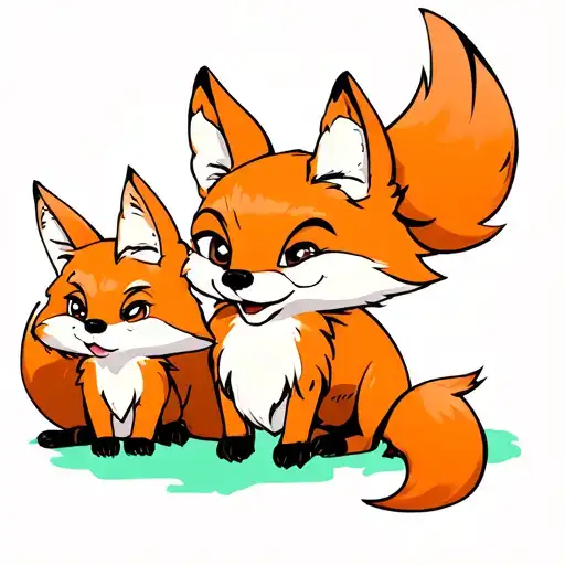 Fox And Two Babies