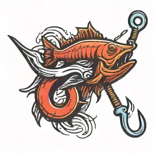 Two Fishing Hooks Crossing