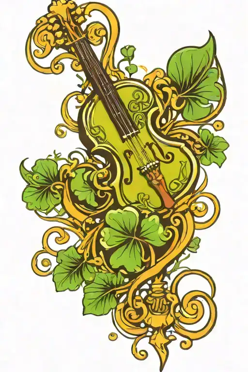 Music And Irish Style Shamrock