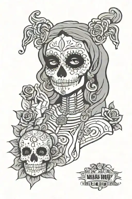 Mother Marry Sugar Skull Praying