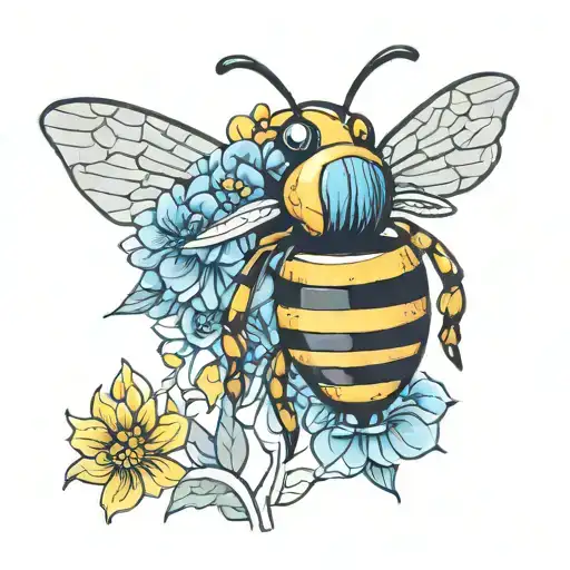 Picasso Bee Cubism Flower