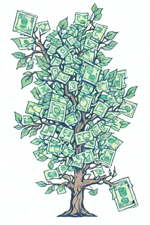 Tall Tree With Money As Its Leaves
