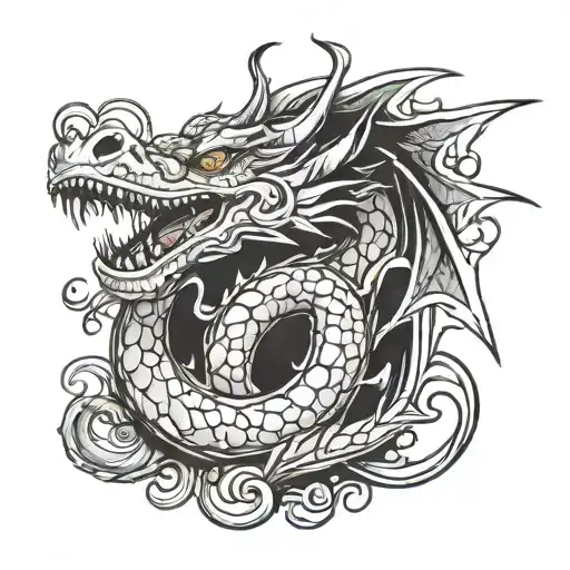 Dragon Curling Around Collarbones