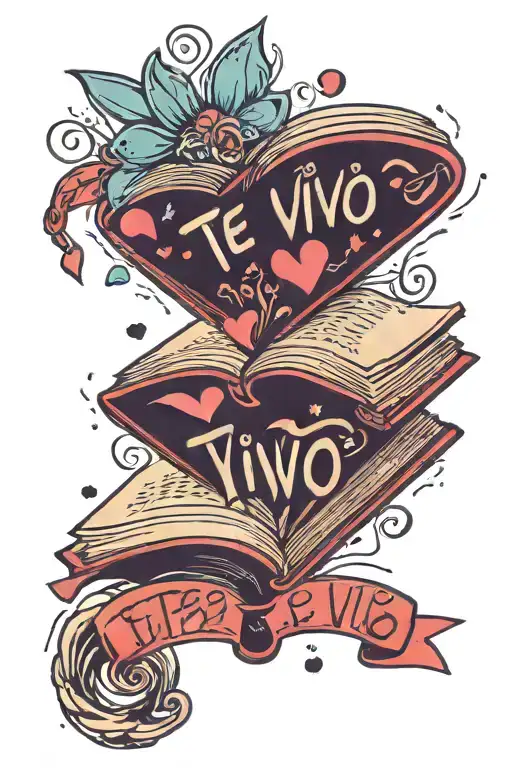 Open Book With The Words Te Vivo Floating Out With Hearts