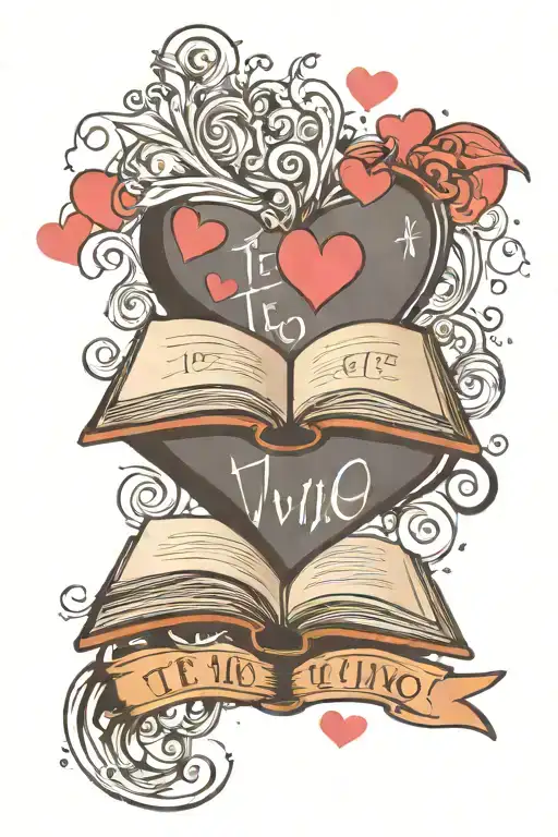 Open Book With The Words Te Vivo Floating Out With Hearts