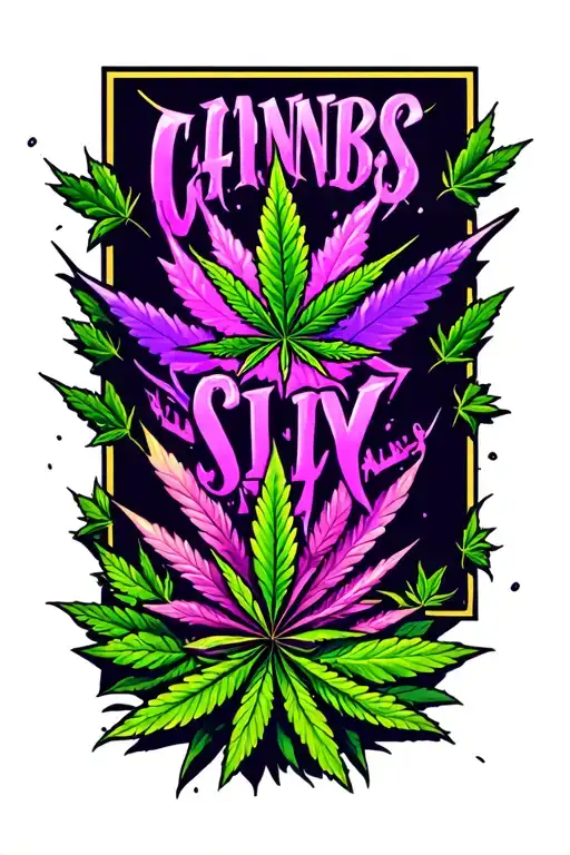 Lettering And Cannabis Sheet