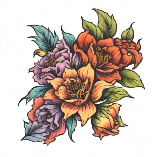 A Bouquet Featuring Both January And July Birth Flowers Intertwined In A Beautiful And Unique Design