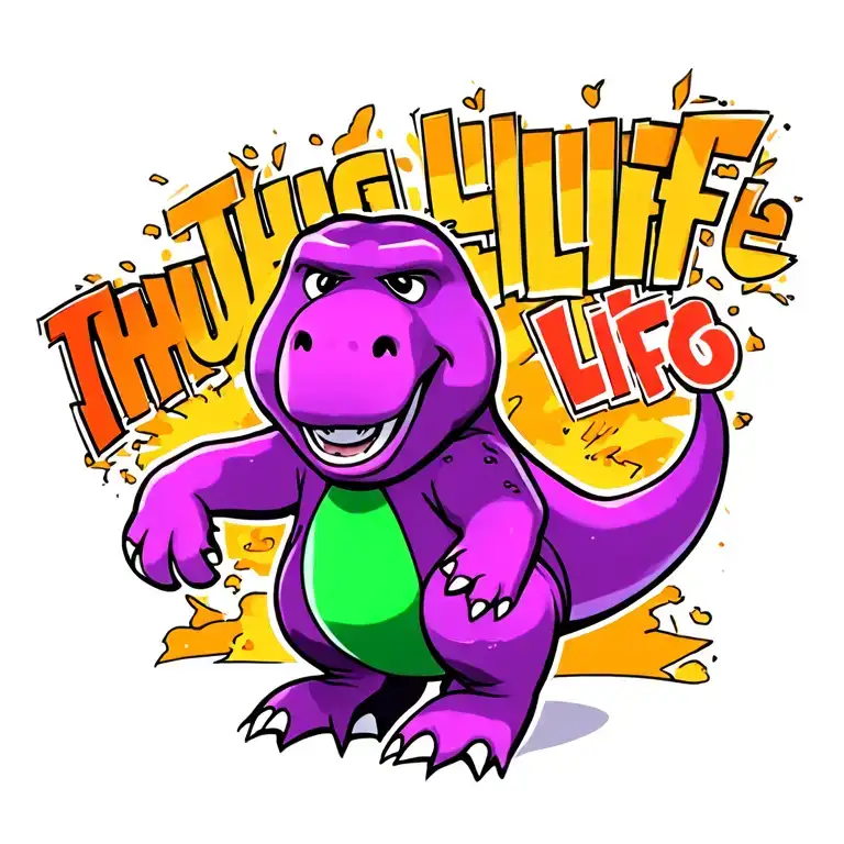 Thug Life Barney The Purple Dinosaur