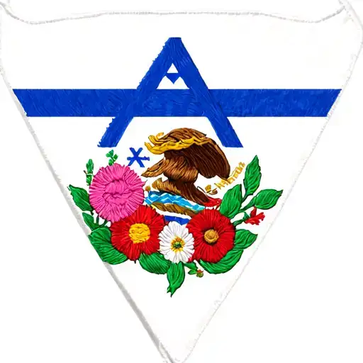 Mexican Embroidery Flowers On The Israeli Flag And The Words We Will Dance Again
