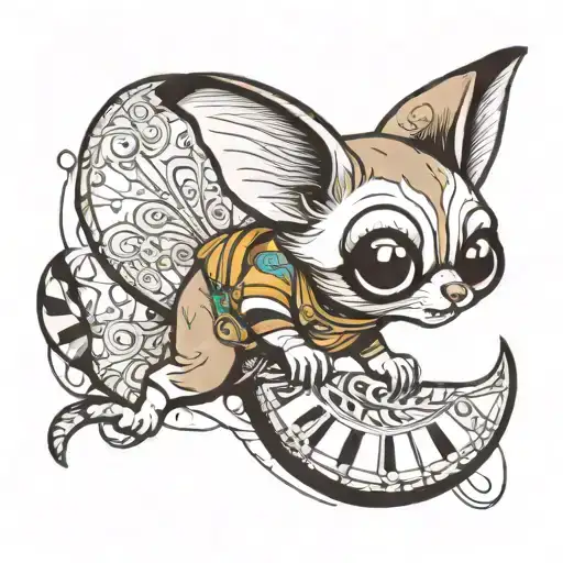 A Sugar Glider Flying Through A Music Festival With Earthy Tones