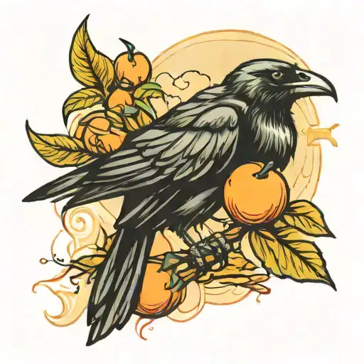 Crow And Peach