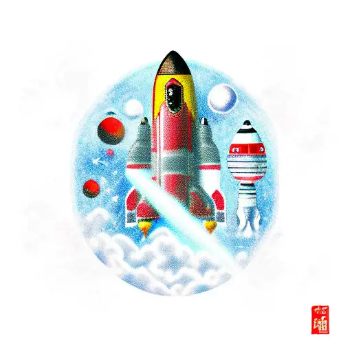 Yingyan In Space And A Rocket