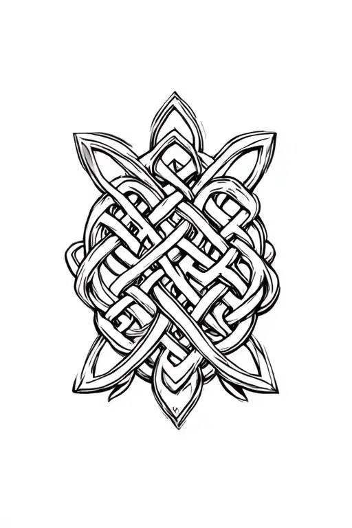 Father Daughter Celtic Knot With Repeat Dhara Knot Design