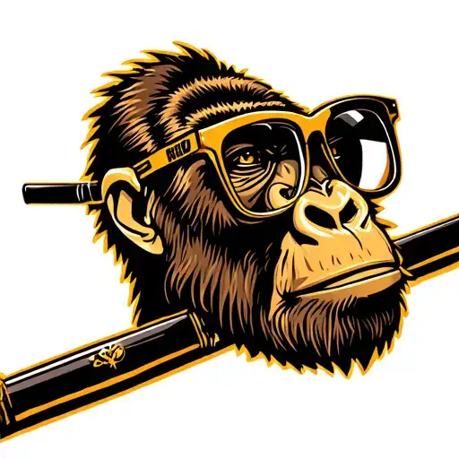 Gangster Gorilla Glasses Gold Jungle