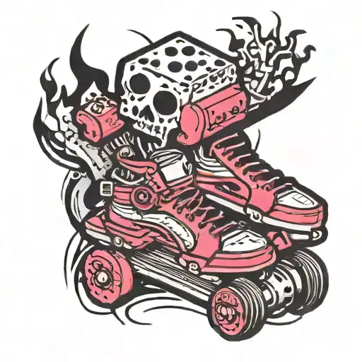 Skateboard Dice Music Chill Cyberpunk Inspired