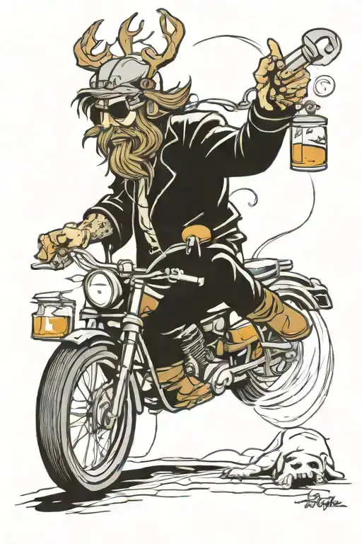 Gnarled Biker Hunting For Bourbon