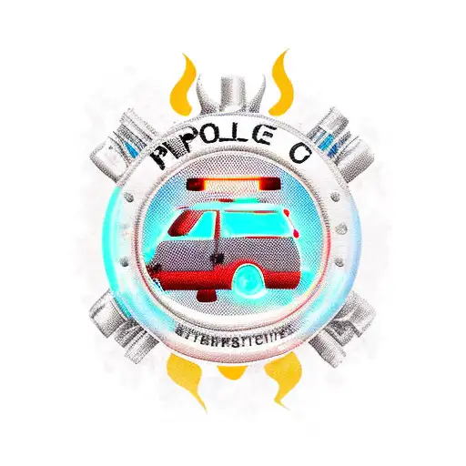 Police Car On The Fire