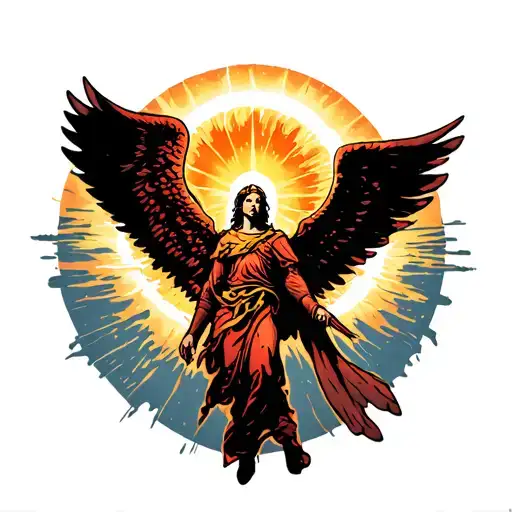 Archangel Rising Through Sun