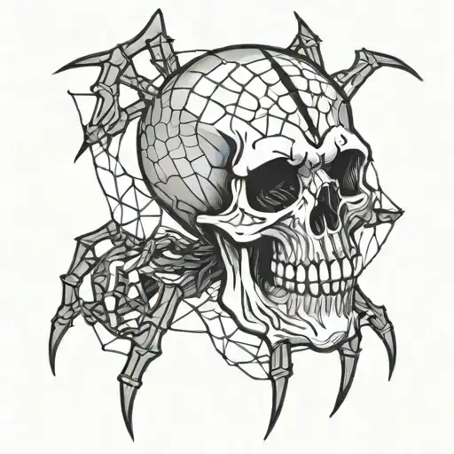 Skull And Spider Web