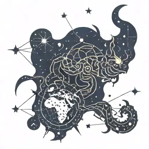 Combine A Scorpio Constellation With A Map Of Belfast In A